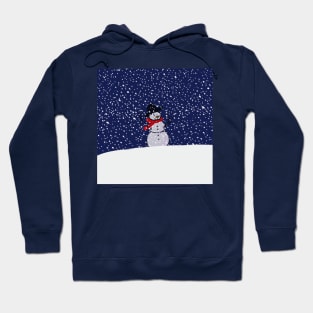 Snowman on a Snowy Hill Hoodie